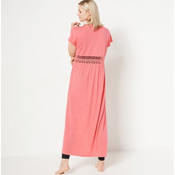 Belle Beach by Kim Cover Up ~ XS / S Gravel Slub Knit Tie Front Black A499680 - Picture 4 of 5